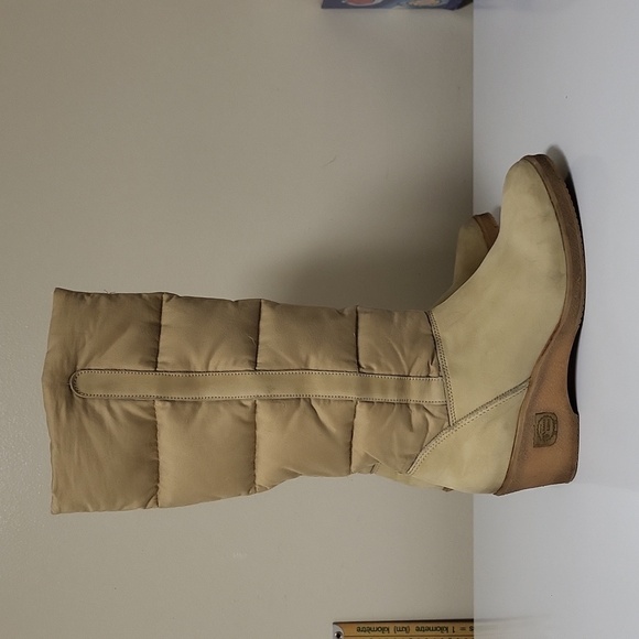 $Hostpick$Bama Lams vintage women's size 8wedge heel cream puffer high knee boot - Picture 3 of 17